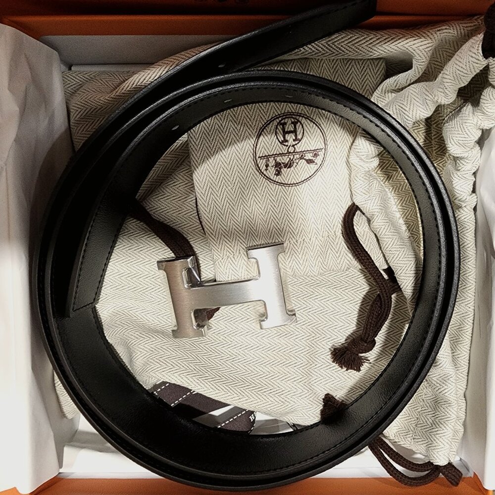 Hermes Reversible Belt with Brushed "H" Buckle